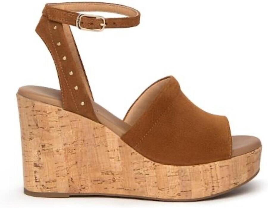 NeroGiardini Sandalen met sleehak VELOUR TABACCO PU.MUSA 8901P R