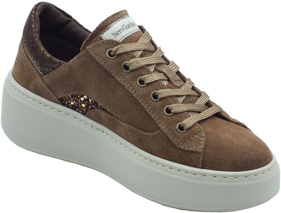 NeroGiardini Sneaker Velour T.Glitter Gr.Top Bruin Turandot Malto 1 T.Bri Fashion Wear Vrouwen - Foto 2
