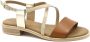 Nerogiardini Comfortabele Kameel Leren Sandaal Brown Dames - Thumbnail 2