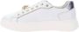 Nerogiardini Witte leren sneakers met blauwe metallic details White Dames - Thumbnail 13