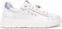 Nerogiardini Witte leren sneakers met blauwe metallic details White Dames - Thumbnail 13