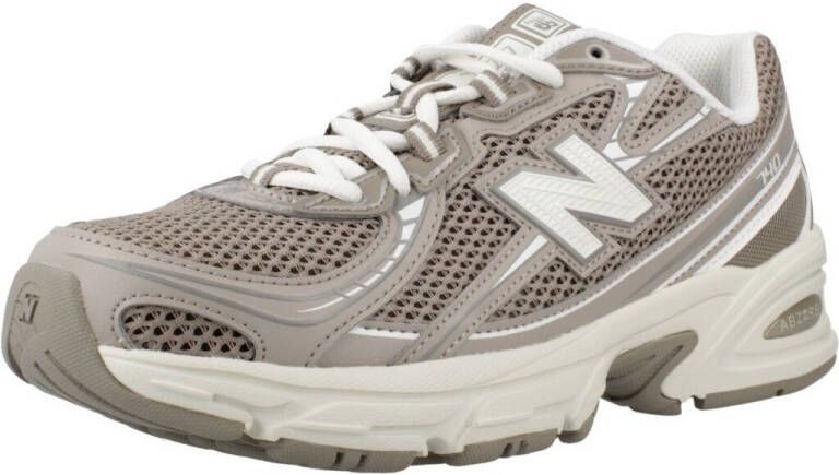 New Balance Bruine Tech Stof Sneakers Ronde Neus - Foto 6