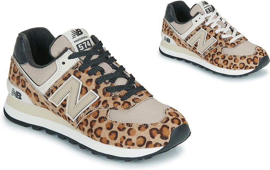 New Balance 574 sneakers met panterprint camel zwart - Foto 4