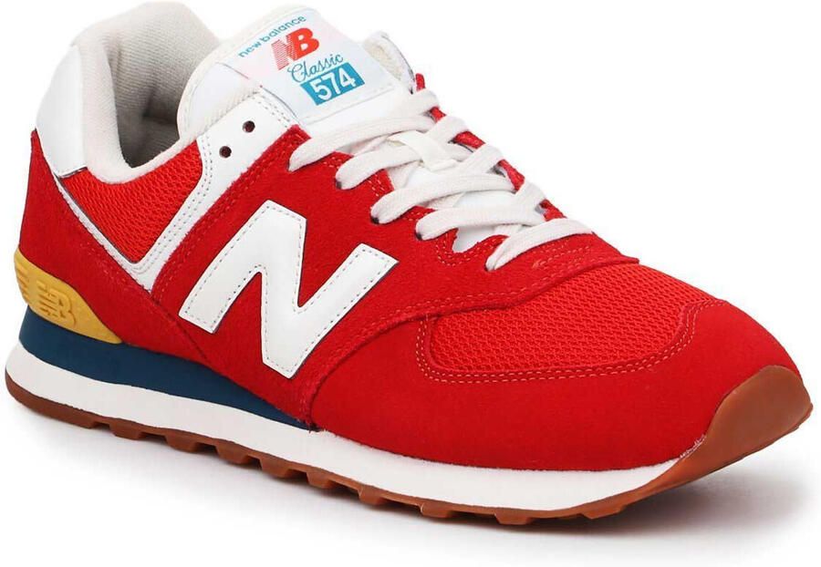 New Balance Classics 574 Heren Sneakers Sport Casual Schoenen Rood ML574HA2 - Foto 2
