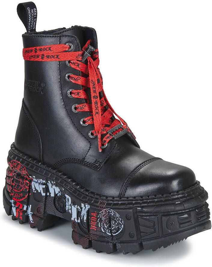 New Rock M-WALL126CCT- Plateau Laarzen 38 Shoes Zwart Zilverkleurig