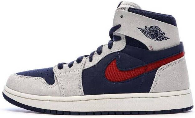 Jordan Air 1 High Zoom CMFT 2 Midnight Navy Neutral Grey Summit White Varsity Red- Heren Midnight Navy Neutral Grey Summit White Varsity Red