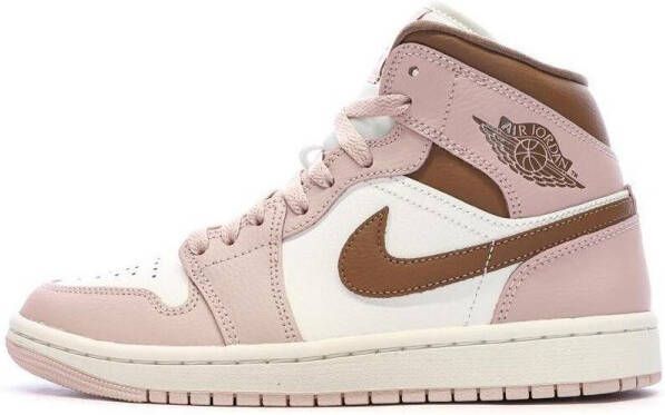 Jordan Air 1 Mid Dames Pink Oxford Sail Archaeo Brown- Dames Pink Oxford Sail Archaeo Brown