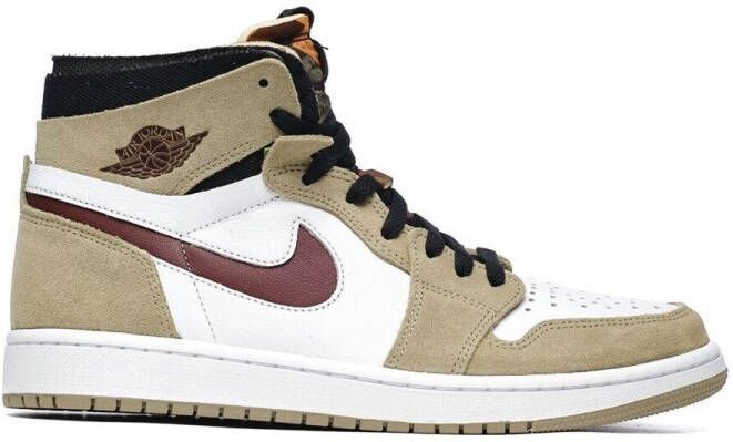 Jordan AIR 1 MID ZOOM CMFT Barcelona Patterns Heren Sneakers Schoenen Leer Neutral-Olive CT0978
