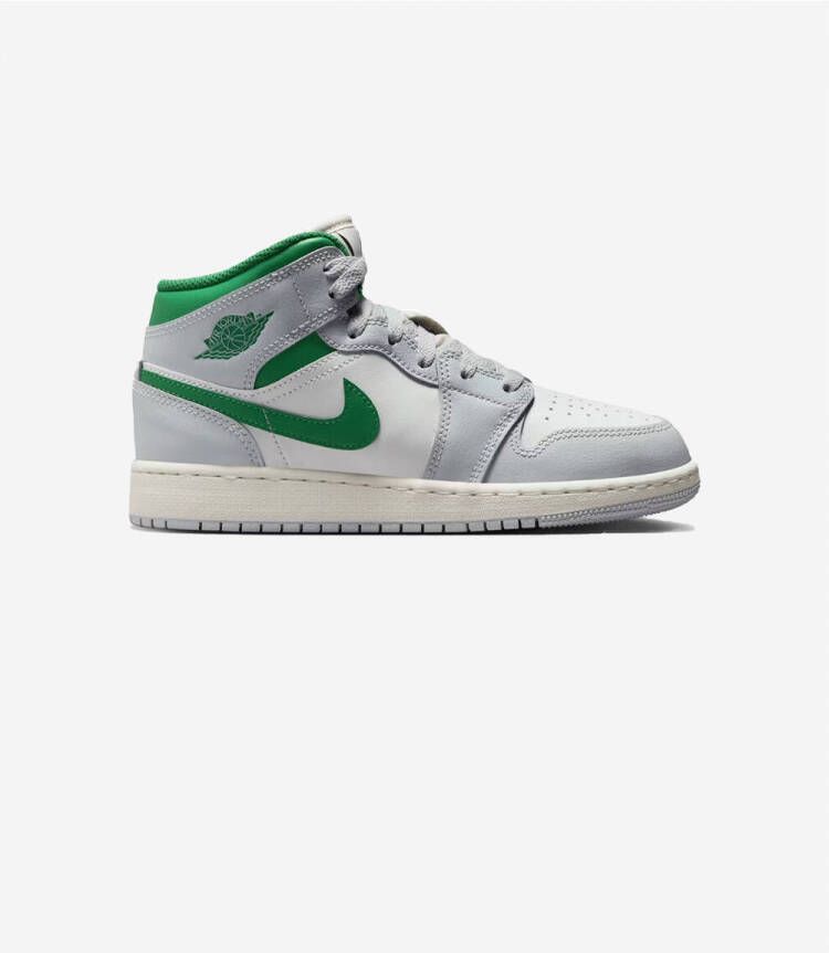 Nike Hoge Sneakers Jordan 1 Mid White Pure Platinum Pine Green (GS)
