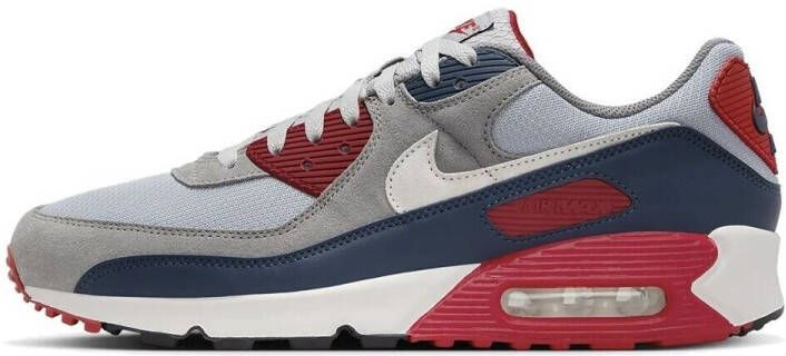 Nike Herenschoenen Air Max 90 Light Smoke Grey Armoury Navy Fire Red Phantom- Heren Light Smoke Grey Armoury Navy Fire Red Phantom - Foto 4