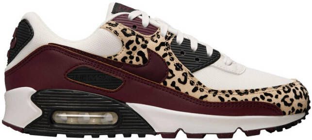 Nike Lage Sneakers Air Max 90 Leopard Burgundy (Women's)