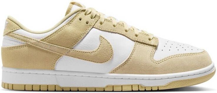 Nike Herenschoenen Dunk Low Retro SE Leather Suede White White Team Gold- Heren White White Team Gold