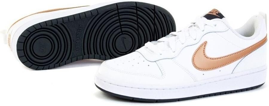 Nike Court Borough Low 2 leren sneakers wit brons zwart - Foto 2