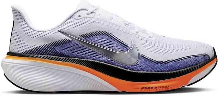 Nike Air Zoom Pegasus 42 Hardloopschoenen Wit Zilver Oranje Donkerpaars