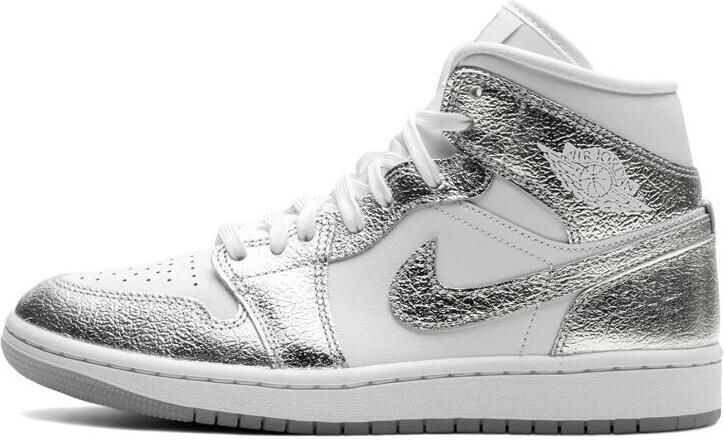 Nike Hoge Sneakers 1 Mid Crinkled Chrome