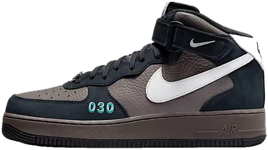 Nike Air Force 1 Mid NH2 Berlin City Heren Sneakers Sportschoenen Schoenen Bruin Zwart DR0296 - Foto 2