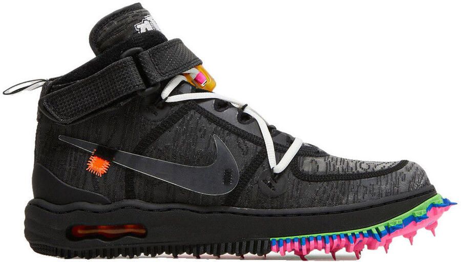 Nike Hoge Sneakers Baskets air force 1 mid off-white clear black maille noire - Foto 12