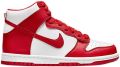 Nike Hoge Sneakers Baskets Dunk High cuir blanc et rouge - Wit