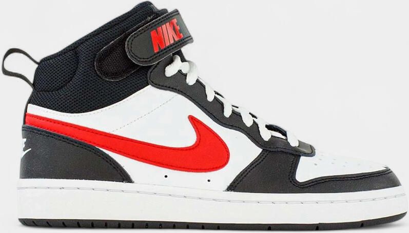Nike Hoge Sneakers Court Borough Mid 2 White Black University Red (GS)