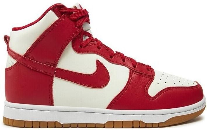 Nike Dunk High Dames Sail Gum Light Brown White Gym Red- Heren Sail Gum Light Brown White Gym Red