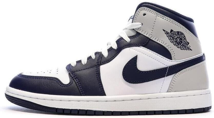 Nike Jordan 1 Mid Heren Sneaker Wit Blauw Doos zonder deksel - Foto 3