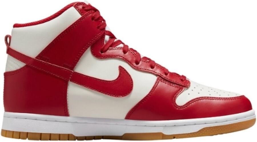 Nike Dunk High Dames Sail Gum Light Brown White Gym Red- Heren Sail Gum Light Brown White Gym Red