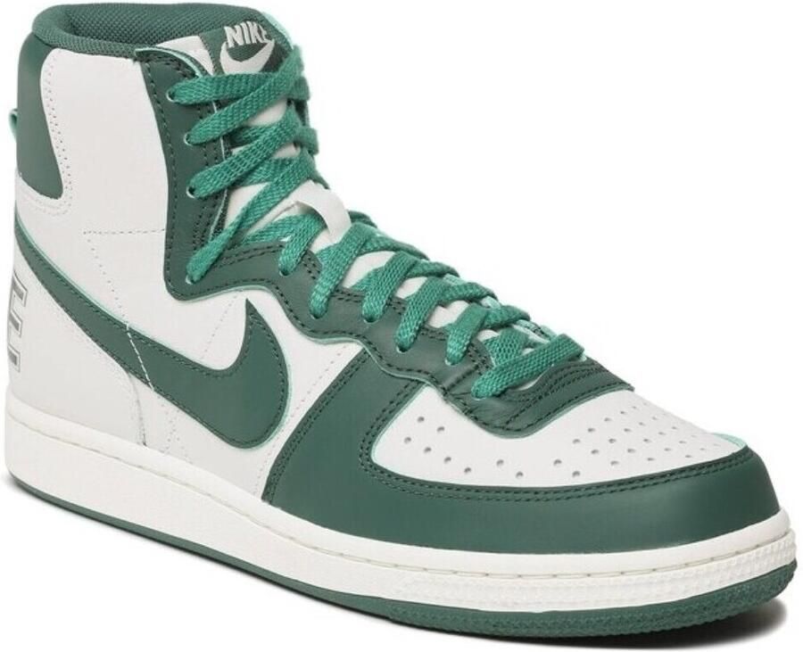 Nike Terminator High Heren Sneakers Schoenen Leer Wit-Groen FD0650 - Foto 4