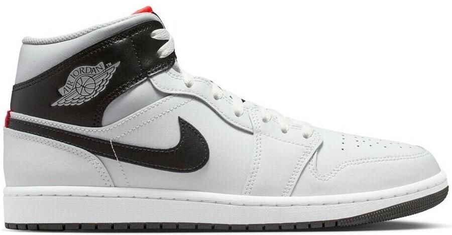 Jordan Sneakers hoog 'AIR 1' lichtgrijs neonoranje zwart wit