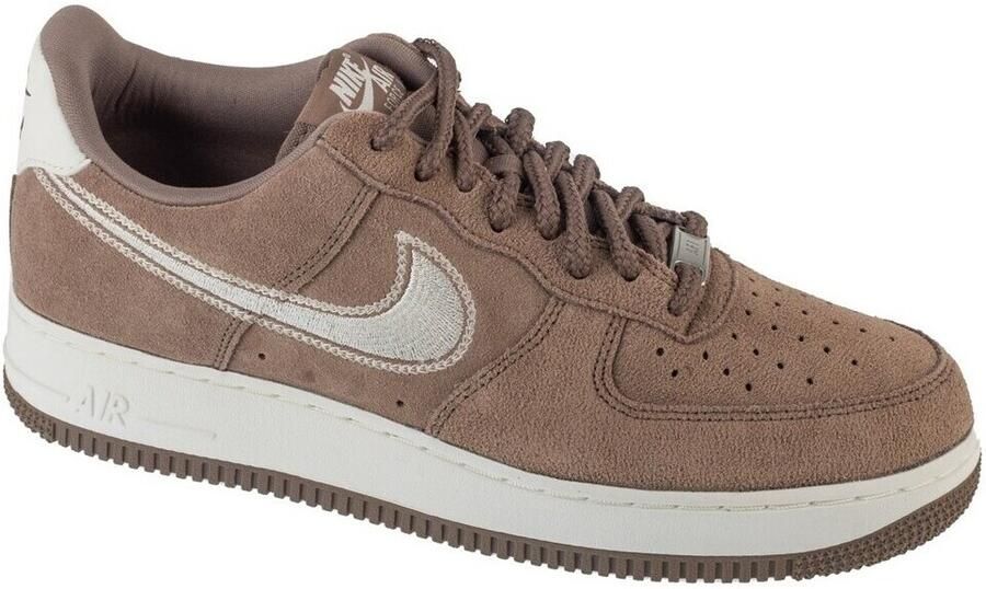Nike Air Force 1 '07 LV8 Bruin Suede Embroidered Swoosh Doos Zonder Deksel