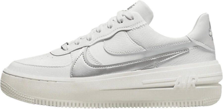 Nike Lage Sneakers Air Force 1 Low Platform Summit White Metallic Silver