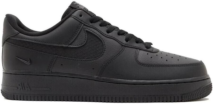 Nike Air Force 1 '07 LV8 Black Nylon Swoosh Sneakers Unisex Zwart Antraciet - Foto 2