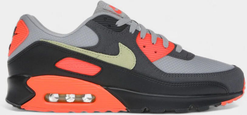 Nike Lage Sneakers Air Max 90 Light Smoke Grey Hyper Crimson Limelight