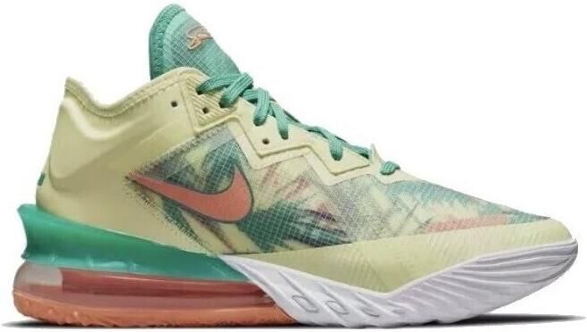 Nike Lebron Xviii Low White Lime Bright Mango New Green Schoenmaat 42 1 2 Basketball Performance Low CV7562 300