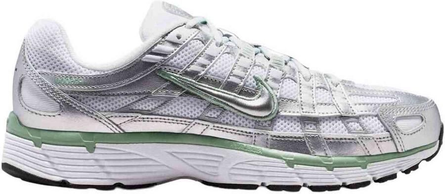 Nike P-6000 Sneakers Dames Zilver Mesh Synthetisch