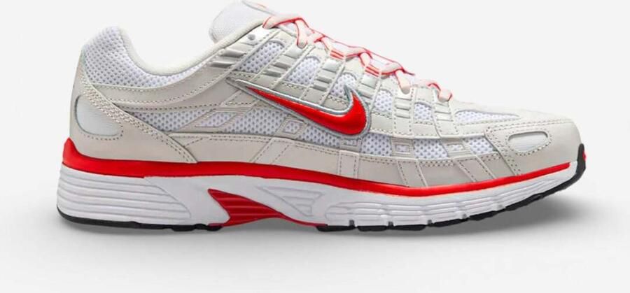 Nike Lage Sneakers P-6000 White Platinum Tint Black Picante Red ( 's)