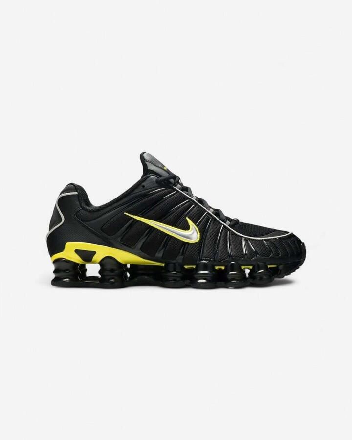 Nike Lage Sneakers Shox TL Black Dynamic Yellow Metallic Silver