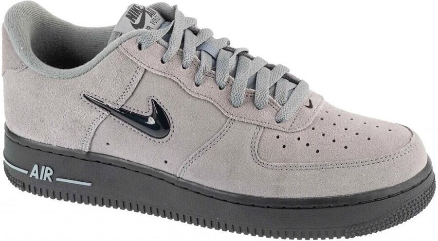 Nike Air Force 1 Jewel Cool Grey Zwart Suede Sneakers Heren Doos Zonder Deksel - Foto 3