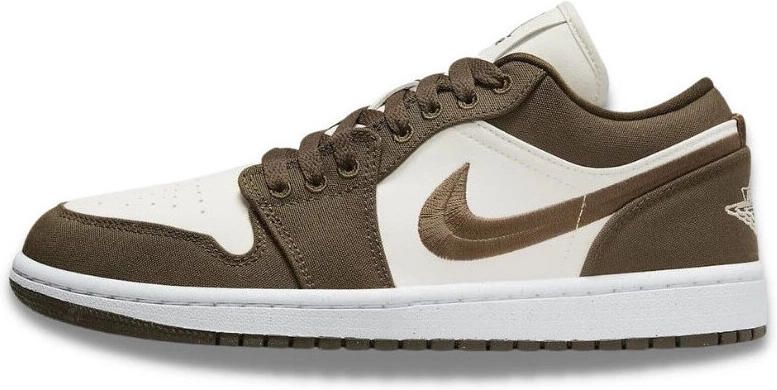 Jordan 1 Low Sneakers Groen Leer Synthetisch