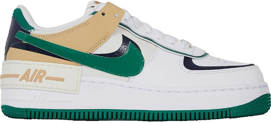 Nike Air Force 1 Shadow Dames White Malachite Sesame Midnight Navy- Dames White Malachite Sesame Midnight Navy - Foto 4