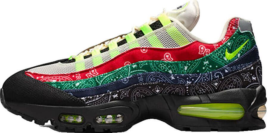 Nike Sneakers Baskets air max 95 big bubble neon paisley bandana cuir