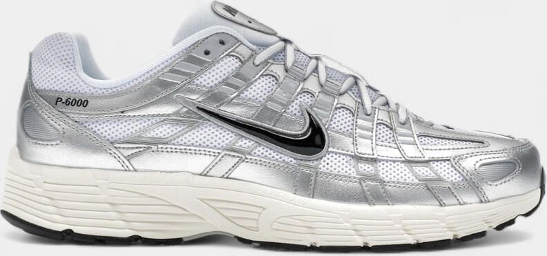 Nike Sneakers P-6000 White Metallic Silver Flat Silver Black