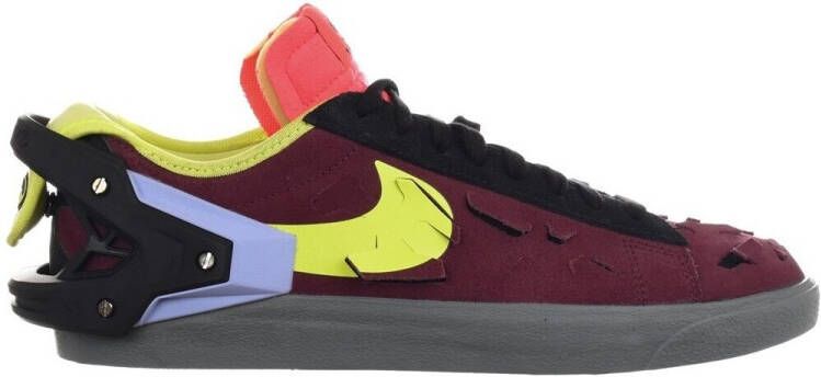 Nike x ACRONYM Blazer Low Night Maroon Black Laser Crimson Lemon Venom Bordeaux Zwart Blazer Lifestyle Unisex Sneakers - Foto 2