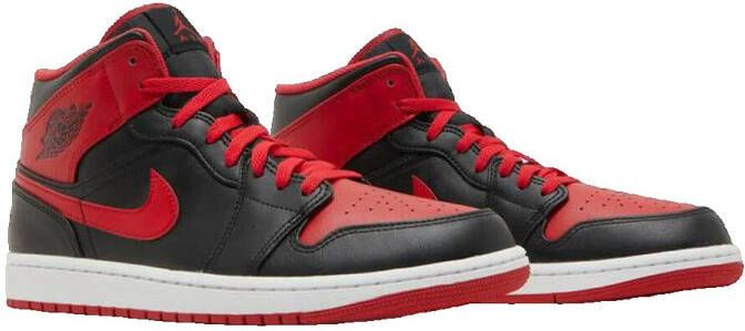 Jordan Air 1 Mid Basketball Schoenen black fire red white maat: 44.5 beschikbare maaten:44.5 - Foto 3