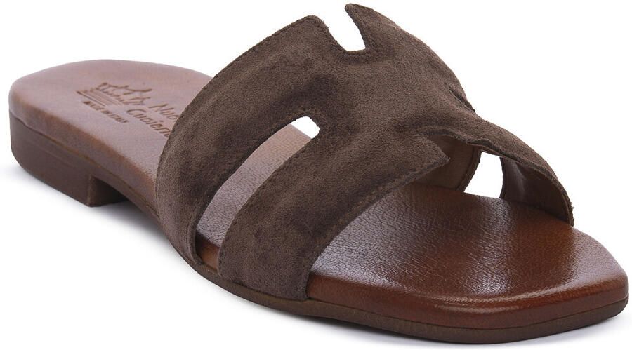 Nuova Cuoieria Platte sandalen CAMOSCIO MORO