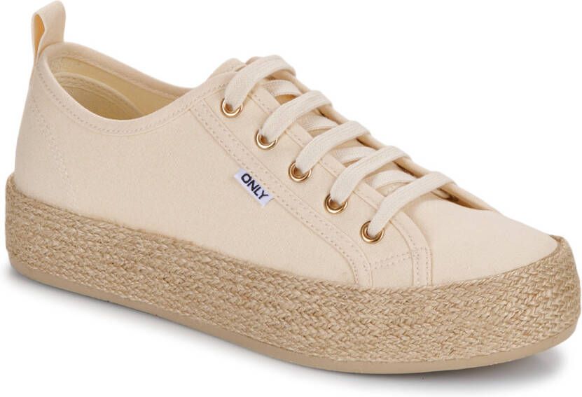 Only Lage sneaker met espadrille-detail van jute model 'OLINDA'