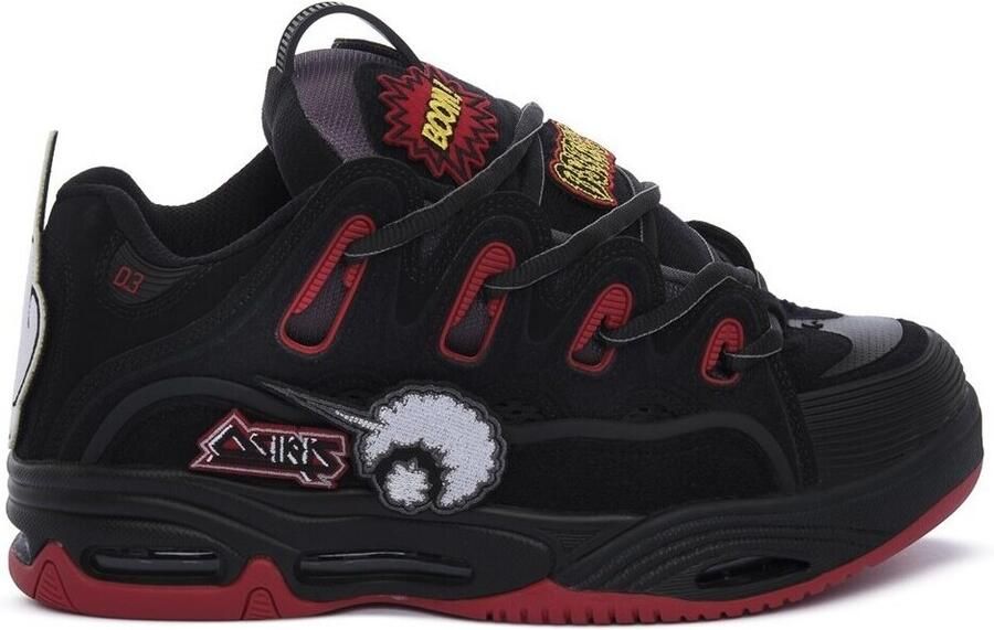 Osiris Lage Sneakers D3 BLK RED VELCRO - Foto 2