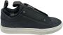 P448 Zwarte suède sneakers met ritssluiting tong Black Heren - Thumbnail 2