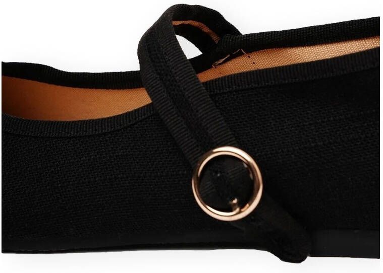 Paez Ballerina's Mary Jane W Linen Black