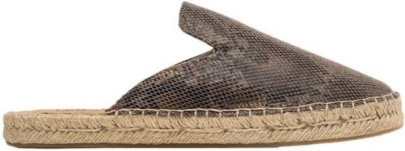 Paez Espadrilles Mule W Print Snake Brown