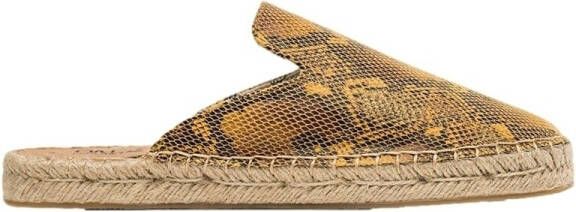 Paez Espadrilles Mule W Print Snake Caramel